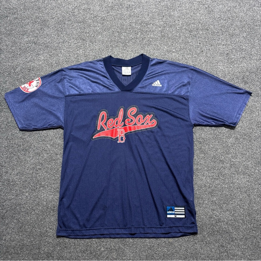Y2K Boston Red Sox Nomar Garciaparra Adidas Jersey Size Medium Navy Blue